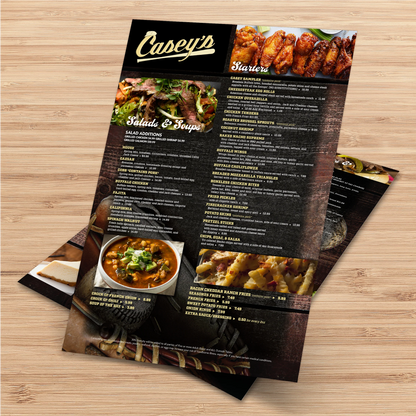 Menus (EMAIL US TO ORDER)
